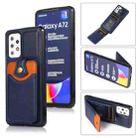 For Samsung Galaxy A72 5G Soft Skin Leather Wallet Bag Phone Case(Blue) - 1