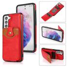 For Samsung Galaxy S21 5G Soft Skin Leather Wallet Bag Phone Case(Red) - 1