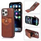 For iPhone 13 Pro Soft Skin Leather Wallet Bag Phone Case (Brown) - 1