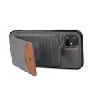 For iPhone 12 / 12 Pro Soft Skin Leather Wallet Bag Phone Case(Grey) - 4