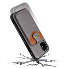 For iPhone 12 / 12 Pro Soft Skin Leather Wallet Bag Phone Case(Grey) - 6