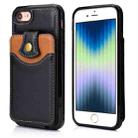 For iPhone SE 2022 / SE 2020 / 8 / 7 Soft Skin Leather Wallet Bag Phone Case(Black) - 1