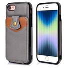 For iPhone SE 2022 / SE 2020 / 8 / 7 Soft Skin Leather Wallet Bag Phone Case(Grey) - 1