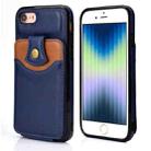 For iPhone SE 2022 / SE 2020 / 8 / 7 Soft Skin Leather Wallet Bag Phone Case(Blue) - 1