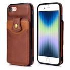 For iPhone SE 2022 / SE 2020 / 8 / 7 Soft Skin Leather Wallet Bag Phone Case(Brown) - 1