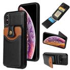 For iPhone XS Max Soft Skin Leather Wallet Bag Phone Case(Black) - 1