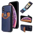 For iPhone XS Max Soft Skin Leather Wallet Bag Phone Case(Blue) - 1