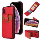 For iPhone X / XS Soft Skin Leather Wallet Bag Phone Case(Red) - 1