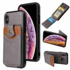For iPhone XR Soft Skin Leather Wallet Bag Phone Case(Grey) - 1