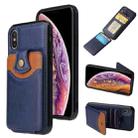 For iPhone XR Soft Skin Leather Wallet Bag Phone Case(Blue) - 1