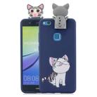 For Huawei P10 Lite Cartoon Shockproof TPU Protective Case with Holder(Cat) - 1