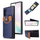For Samsung Galaxy Note10 Soft Skin Leather Wallet Bag Phone Case(Blue) - 1