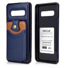 For Samsung Galaxy S10 Soft Skin Leather Wallet Bag Phone Case(Blue) - 1