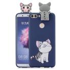 For Huawei Enjoy 7s Cartoon Shockproof TPU Protective Case with Holder(Cat) - 1