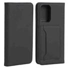 For Samsung Galaxy A73 Strong Magnetism Liquid Feel Leather Phone Case(Black) - 1