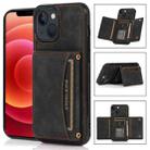 For iPhone 13 mini Three-fold Leather Phone Case with Card Slot & Wallet & Holder (Black) - 1