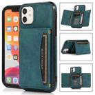 For iPhone 12 Pro Max Three-fold Leather Phone Case with Card Slot & Wallet & Holder(Blue) - 1