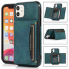 Three-fold Leather Phone Case with Card Slot & Wallet & Holder For iPhone 11 Pro Max(Blue) - 1