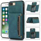Three-fold Leather Phone Case with Card Slot & Wallet & Holder For iPhone 8 Plus & 7 Plus(Blue) - 1