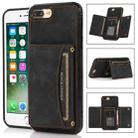 Three-fold Leather Phone Case with Card Slot & Wallet & Holder For iPhone 8 Plus & 7 Plus(Black) - 1