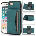 For iPhone SE 2022 / SE 2020 / 8 / 7 Three-fold Leather Phone Case with Card Slot & Wallet & Holder(Blue) - 1