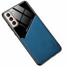 For Samsung Galaxy S22+ 5G Leather Glass Magnet Phone Case(Royal Blue) - 1