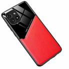 For Samsung Galaxy A03 Leather Glass Magnet Phone Case(Red) - 1