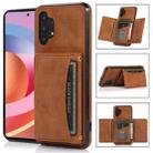 For Samsung Galaxy A32 5G Three-fold Leather Phone Case with Card Slot & Wallet & Holder(Brown) - 1