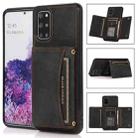 For Samsung Galaxy S20+ Three-fold Leather Phone Case with Card Slot & Wallet & Holder(Black) - 1