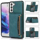 For Samsung Galaxy S21 Three-fold Leather Phone Case with Card Slot & Wallet & Holder(Green) - 1