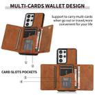 For Samsung Galaxy S21 Ultra Three-fold Leather Phone Case with Card Slot & Wallet & Holder(Brown) - 6