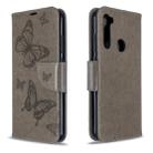 For Xiaomi Redmi Note 8T Embossing Two Butterflies Pattern Horizontal Flip PU Leather Case with Holder & Card Slot & Wallet & Lanyard(Grey) - 1