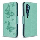 For Xiaomi CC9 Pro / Note 10 /  Note 10 Pro Embossing Two Butterflies Pattern Horizontal Flip PU Leather Case with Holder & Card Slot & Wallet & Lanyard(Green) - 1