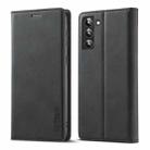 For Samsung Galaxy S22+ 5G LC.IMEEKE Soft PU + TPU Magnetic Skin-friendly Feeling Leather Phone Case(Black) - 1