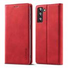 For Samsung Galaxy S22+ 5G LC.IMEEKE Soft PU + TPU Magnetic Skin-friendly Feeling Leather Phone Case(Red) - 1