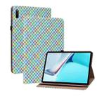 For Huawei MatePad 11 2021 Color Weave Leather Tablet Case with Holder(Rainbow) - 1