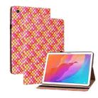 For Huawei MatePad T 10s / Enjoy Tablet 2 Color Weave Leather Tablet Case with Holder(Rose Red) - 1