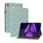 For Lenovo M10 Plus 10.3 inch TB-X606F Color Weave Leather Tablet Case with Holder(Rainbow) - 1