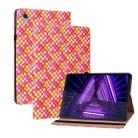 For Lenovo M10 Plus 10.3 inch TB-X606F Color Weave Leather Tablet Case with Holder(Rose Red) - 1