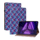 For Lenovo Tab K10 Color Weave Leather Tablet Case with Holder(Blue) - 1