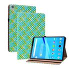 For Lenovo Tab M8 HD TB-8505F 8.0 Color Weave Leather Tablet Case with Holder(Green) - 1