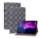 For Lenovo Tab P11 TB-J606F Color Weave Leather Tablet Case with Holder(Black) - 1