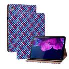 For Lenovo Tab P11 TB-J606F Color Weave Leather Tablet Case with Holder(Blue) - 1
