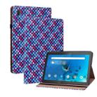 For Lenovo Tab  M10 TB-X605L Color Weave Leather Tablet Case with Holder(Blue) - 1