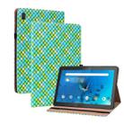 For Lenovo Tab  M10 TB-X605L Color Weave Leather Tablet Case with Holder(Green) - 1
