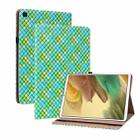 For Samsung Galaxy Tab A7 Lite T220 8.4 Color Weave Leather Tablet Case with Holder(Green) - 1