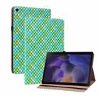 For Samsung Galaxy Tab A8 10.5 2021 Color Weave Leather Tablet Case with Holder(Green) - 1