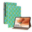 For Samsung Galaxy Tab S7 Plus T970 / S7 FE T730 Color Weave Leather Tablet Case with Holder(Green) - 1