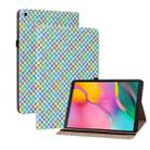 For Samsung Galaxy Tab A 10.1 2019 T510 Color Weave Leather Tablet Case with Holder(Rainbow) - 1