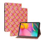 For Samsung Galaxy Tab A 10.1 2019 T510 Color Weave Leather Tablet Case with Holder(Rose Red) - 1
